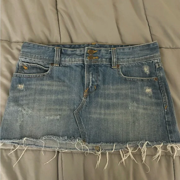vintage abercrombie y2k micro mini denim skirt size 2 ! - Picture 1 of 6